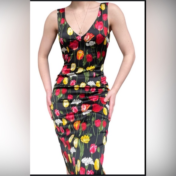 Dolce & Gabbana tulip silk dress size 42EU - Picture 9 of 13